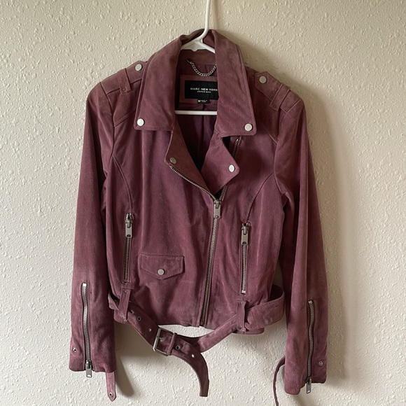 Andrew Marc New York Sabrina Suede Moto Jacket - Picture 5 of 12